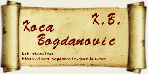 Koča Bogdanović vizit kartica